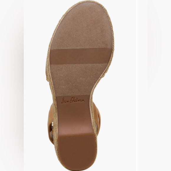 Sam Edelman Stylish Tan Embroidered Wedge Sandals Designer Various Sizes - Picture 5 of 16